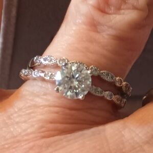 Certified 1ct. Moissanite Diamond Ring